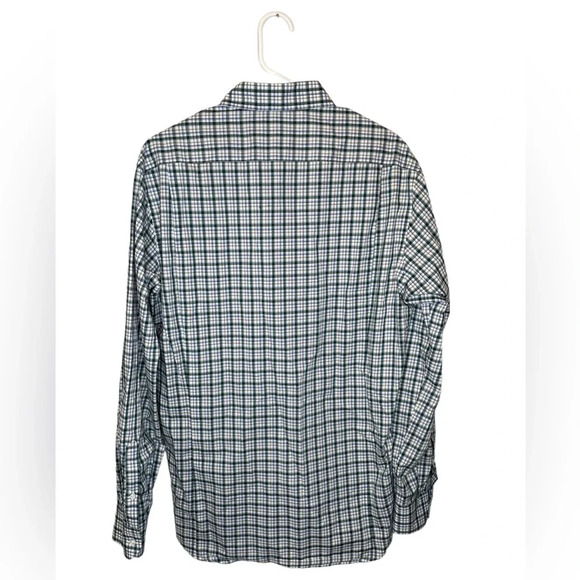 Luciano Barbera Green/Blue/White 100% Cotton Plaid Button Up Shirt Size XL Italy - Picture 2 of 8
